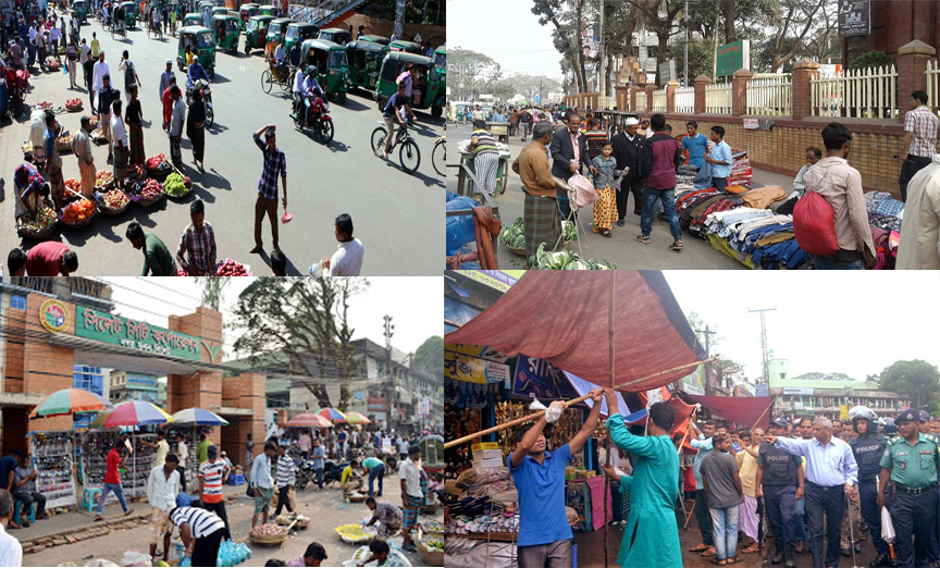 নগরীর ফুটপাতে ১২ চাঁদাবাজ : মেয়র-কমিশনার কি অসহায় ?
