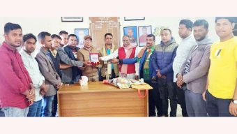 সিলেট জেলা পরিষদ সদস্য সুবাসকে সংবর্ধনা দিলো গোয়াইনঘাট প্রেসক্লাব