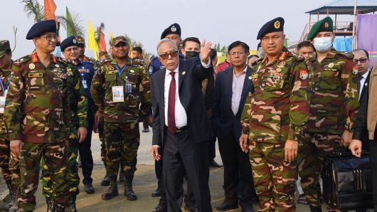 মিঠামইন সেনানিবাস পরিদর্শনে রাষ্ট্রপতি