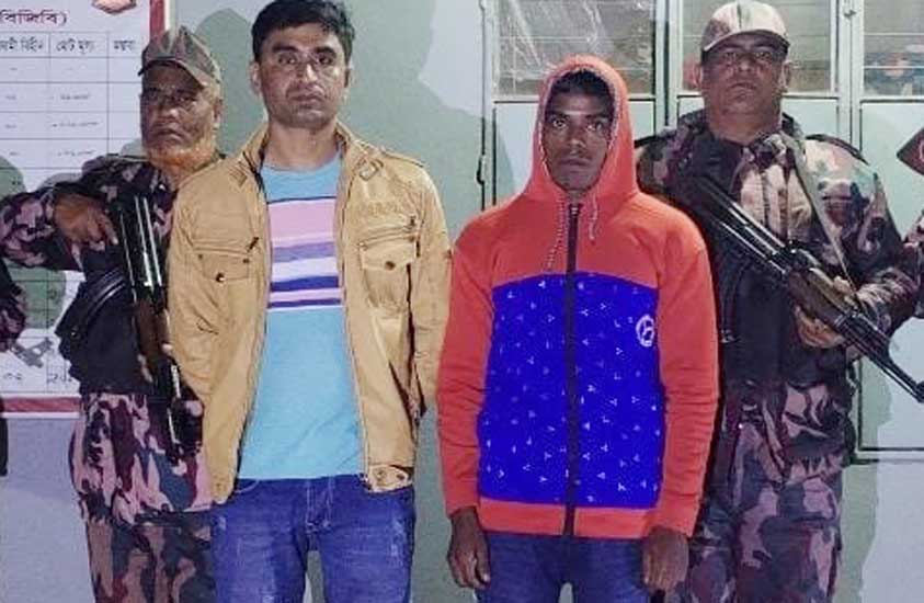 ছাতক সীমান্ত দিয়ে ভারত থেকে অবৈধভাবে বাংলাদেশে প্রবেশের সময় দুজন আটক