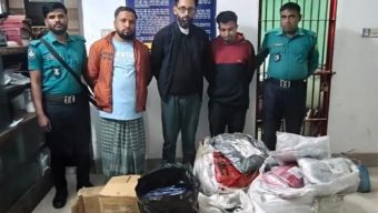 মোগলাবাজার থানার অভিযানে ডাকাতির ২৪ ঘন্টার মধ্যেই মালামাল উদ্ধার, গ্রেফতার ৩